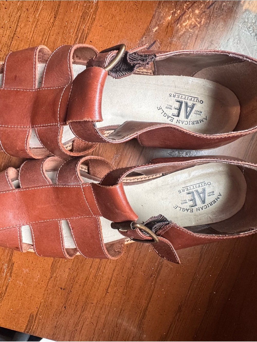 Vintage American Eagle Outfitters Brown Leather fisherman Sandals